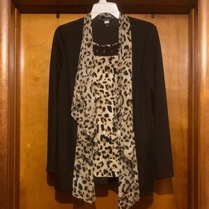 Madam Polla Size 8 Brown Animal Print Top